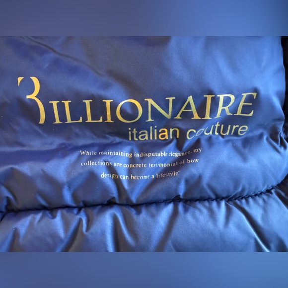 Billionaire Italian Couture blue bomber puffer coat size 50 - Picture 9 of 9